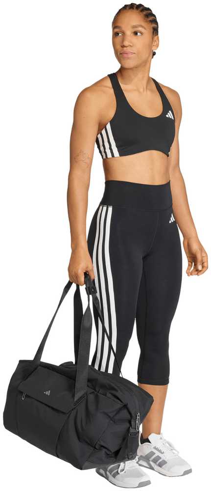 Moteriškos „adidas“ 3/4 ilgio „Optime Essentials“ sportinės tamprės su 3 juostelėmis, juodos spalvos, KE6062