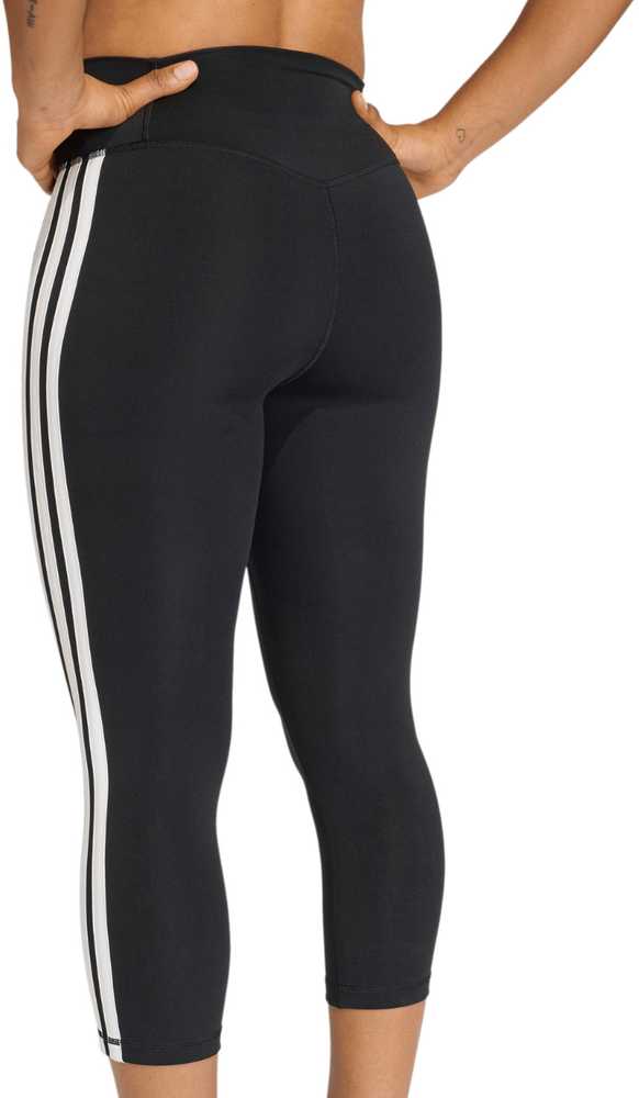 Moteriškos „adidas“ 3/4 ilgio „Optime Essentials“ sportinės tamprės su 3 juostelėmis, juodos spalvos, KE6062