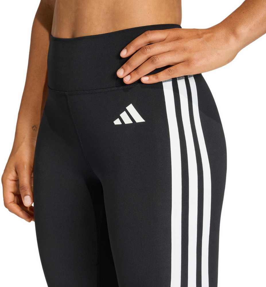 Moteriškos „adidas“ 3/4 ilgio „Optime Essentials“ sportinės tamprės su 3 juostelėmis, juodos spalvos, KE6062
