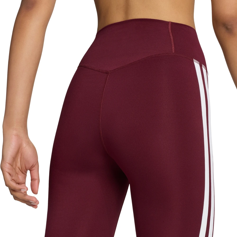 Tamprės moterims adidas Optime Essentials Workout 3-Stripes 7/8 bordo spalvos KT3772 (XL)