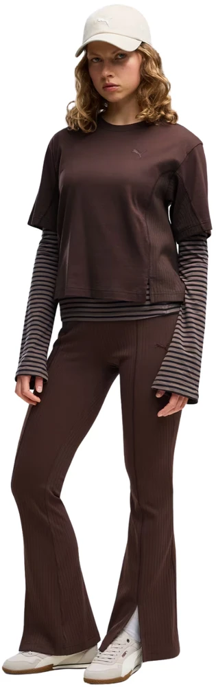 Tamprės moterims Puma Rib Flared ruda 694028 33 (XL)