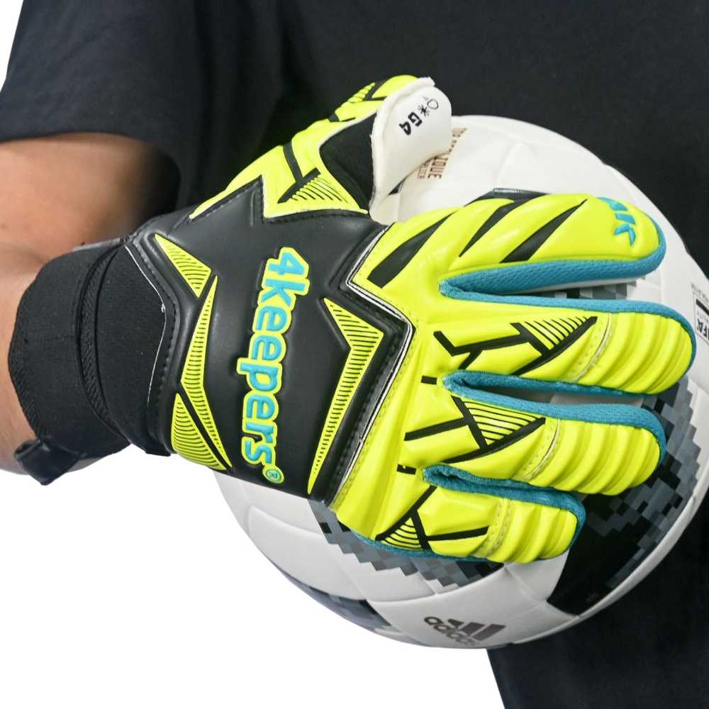 Vartininko pirštinės 4Keepers Force V5 25 Wave NC juoda-žalia fluo (8,5)