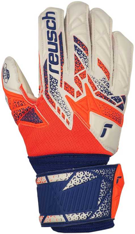 Reusch Attrakt Sidabrinis Junior futbolo vartininko pirštinės oranžinės mėlynos - 6