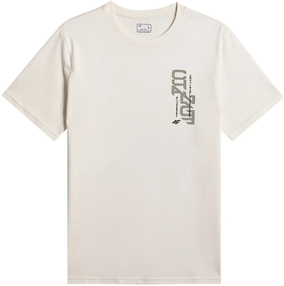 Vyriški marškinėliai 4F M2665 kreminė 4FWSS26TTSHM2665 12S (2XL)