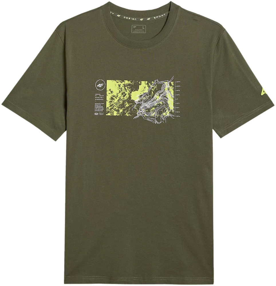 Vyriški marškinėliai 4F M2823 khaki 4FWSS26TTSHM2823 43S (M)