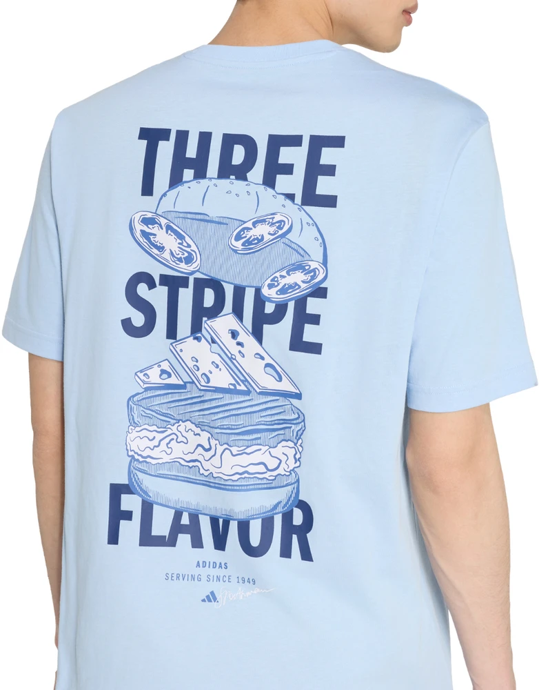 Vyriški marškinėliai adidas Burger Flavor Graphic jasnoniebieska KT9731 (M)