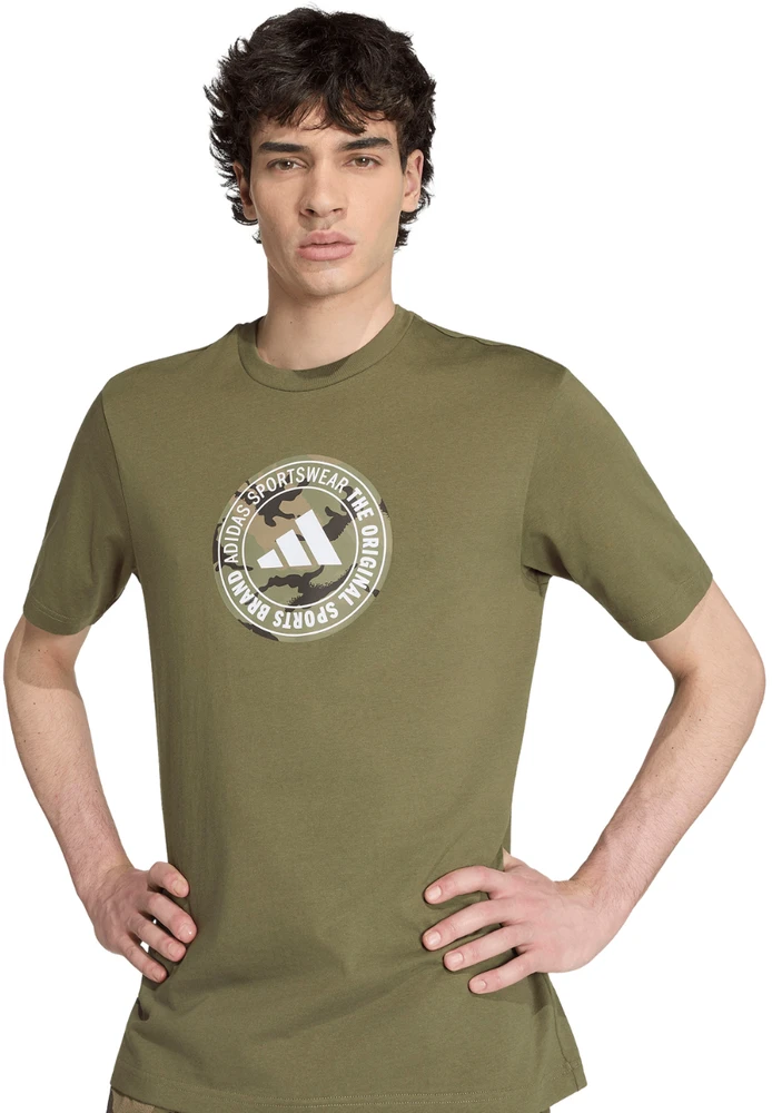 Vyriški marškinėliai adidas Camo oliwkowa KC7164 (L)