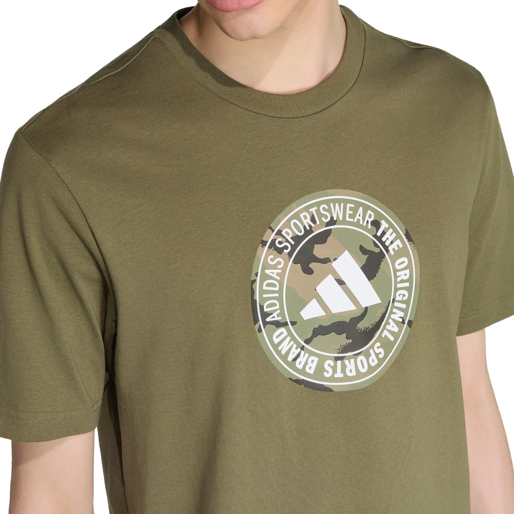 Vyriški marškinėliai adidas Camo oliwkowa KC7164 (L)