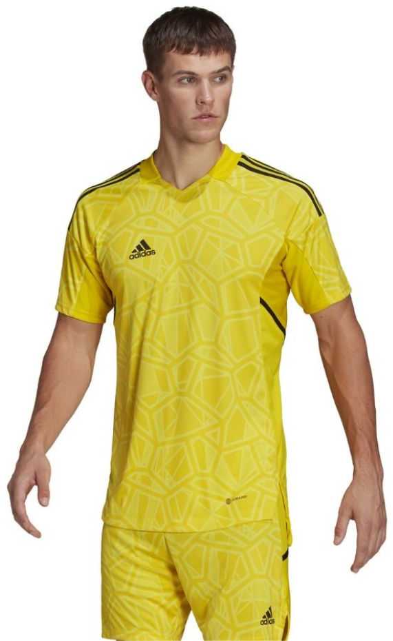 Vyriški marškinėliai adidas Condivo 22 Goalkeeper Jersey Short Sleeve geltona HF0138 (L)