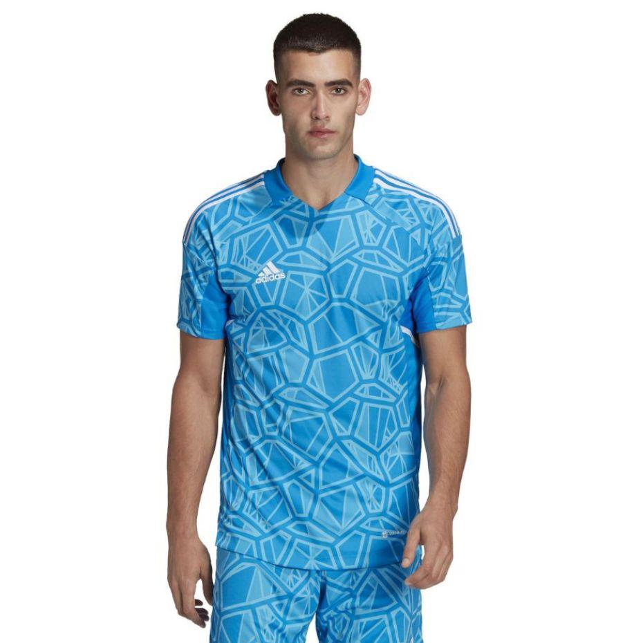 Vyriški marškinėliai adidas Condivo 22 Goalkeeper Jersey Short Sleeve mėlyna HB1623 (XL)