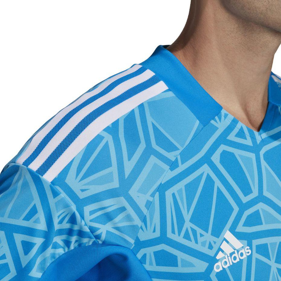 Vyriški marškinėliai adidas Condivo 22 Goalkeeper Jersey Short Sleeve mėlyna HB1623 (XL)