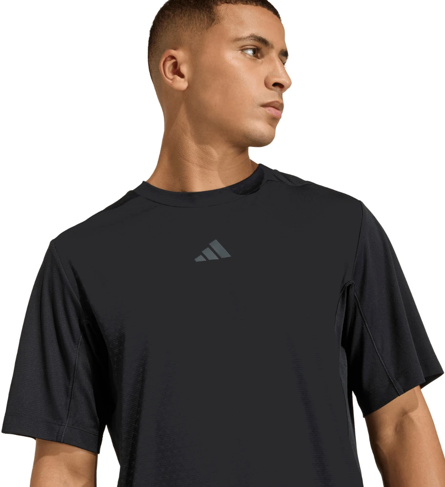 Vyriški marškinėliai adidas D4T PrimeLift 3 Stripes juoda KE9937 (L)