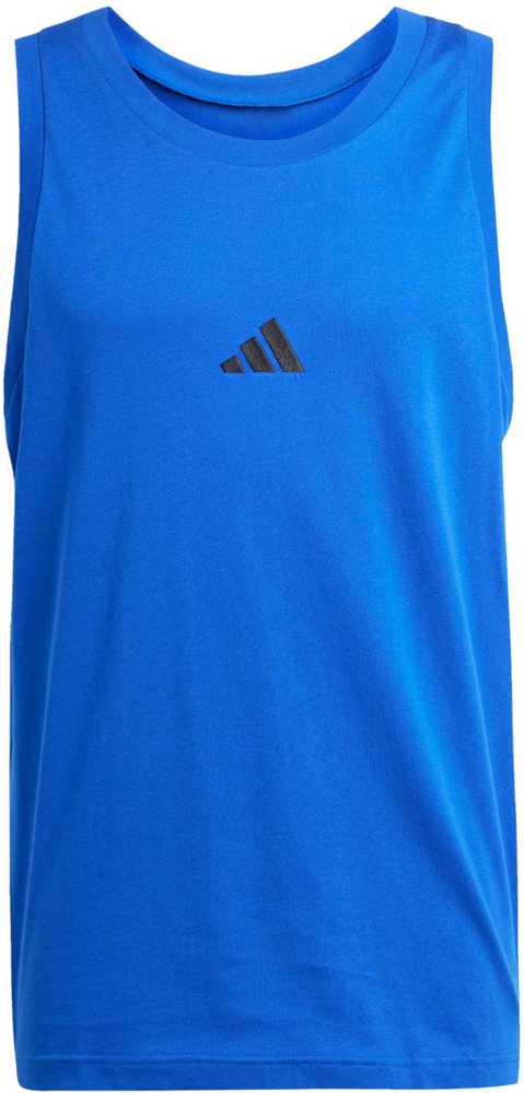 Vyriški adidas Essentials marškinėliai be rankovių su mažu logotipu mėlyni JE8978