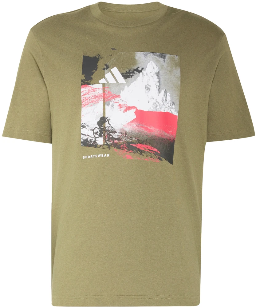 Vyriški marškinėliai adidas Memories of Sport Outdoor Graphic khaki KC7098 (L)