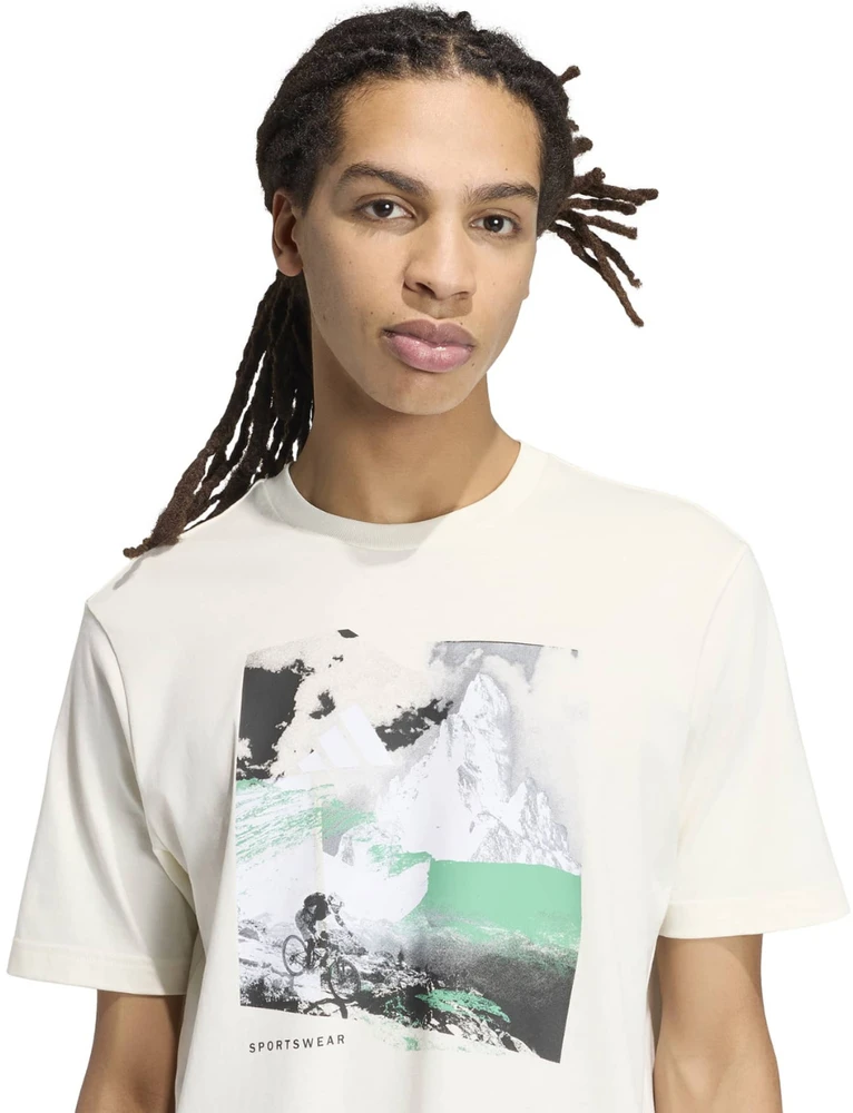 Vyriški marškinėliai adidas Memories of Sport Outdoor Graphic kreminė KC7095 (L)