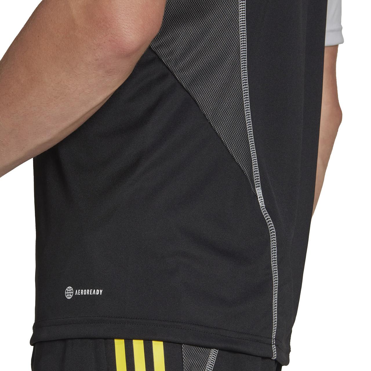 Vyriški marškinėliai Adidas Tiro 23 Competition Jersey juodos ir pilkos spalvos HU1295 (S)