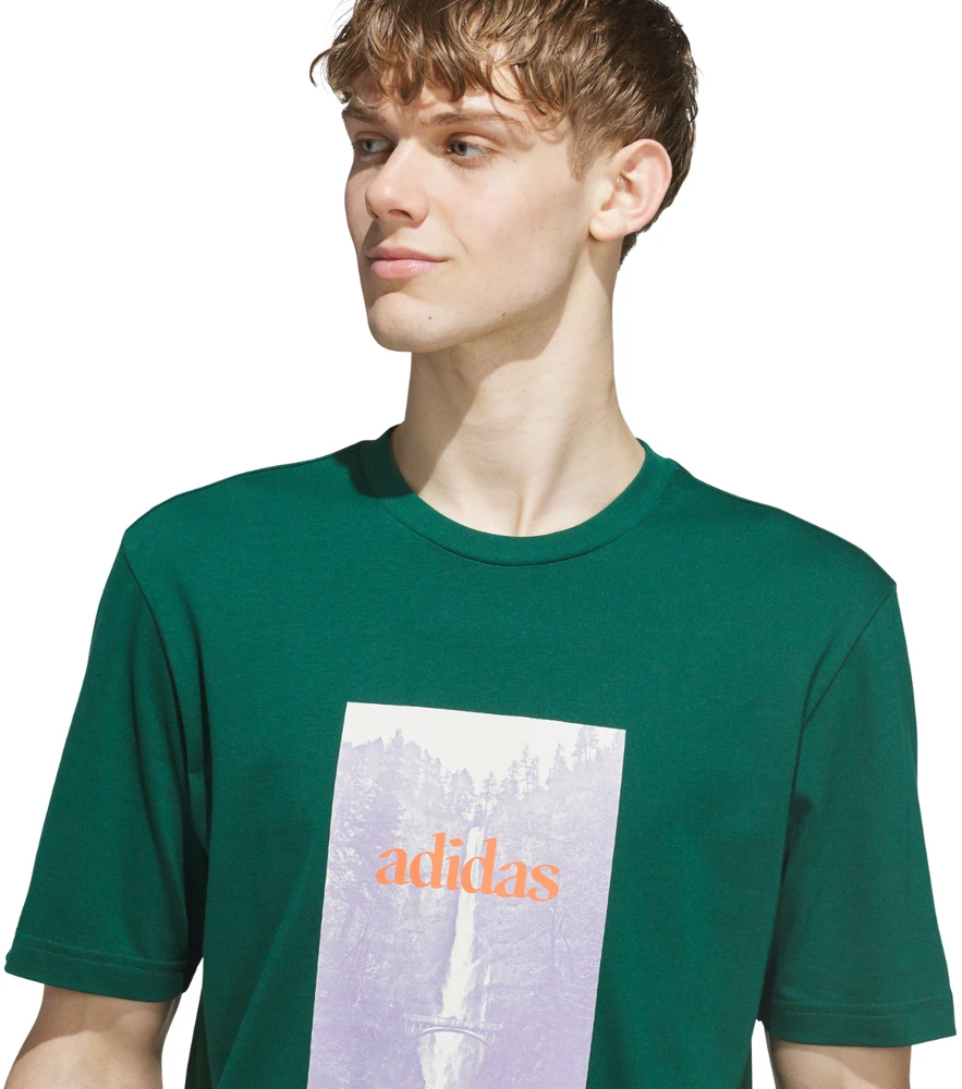 Vyriški marškinėliai adidas Waterfall Graphic žalia KS2173 (2XL)
