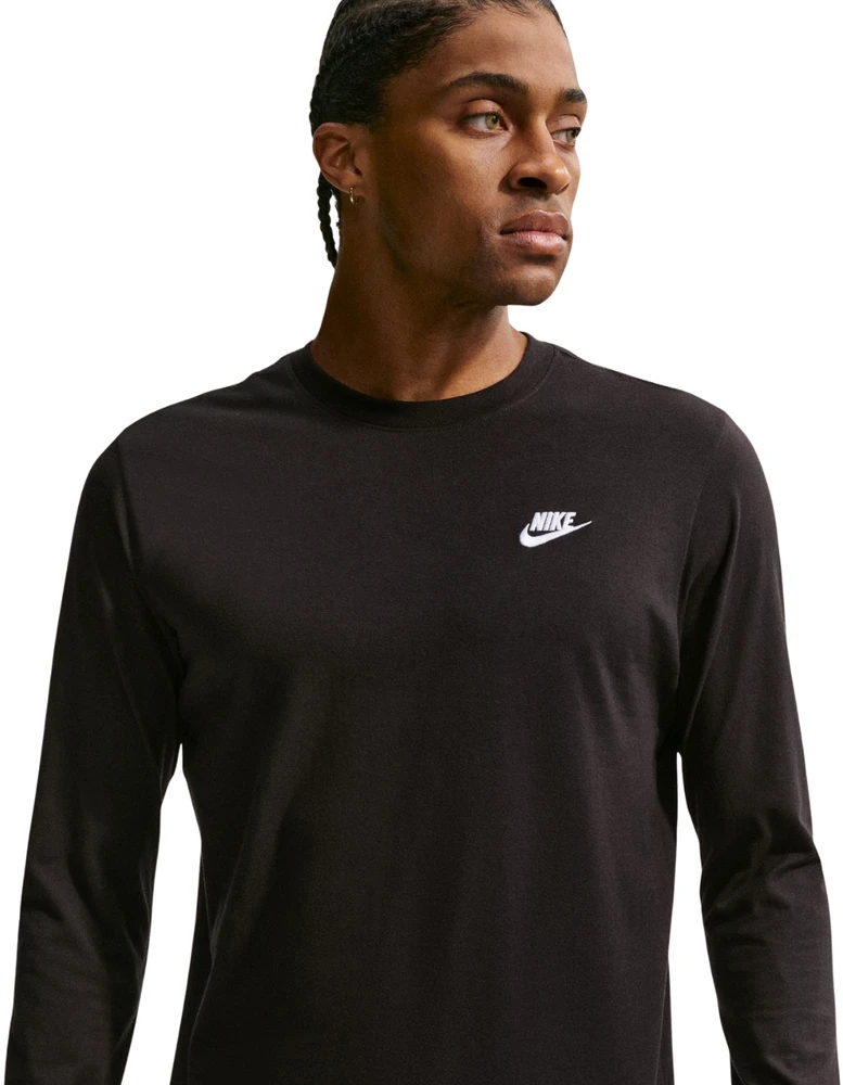 Vyriški marškinėliai Nike Club Tee LS juoda AR5193 010 (S)