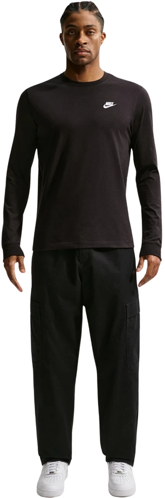 Vyriški marškinėliai Nike Club Tee LS juoda AR5193 010 (S)