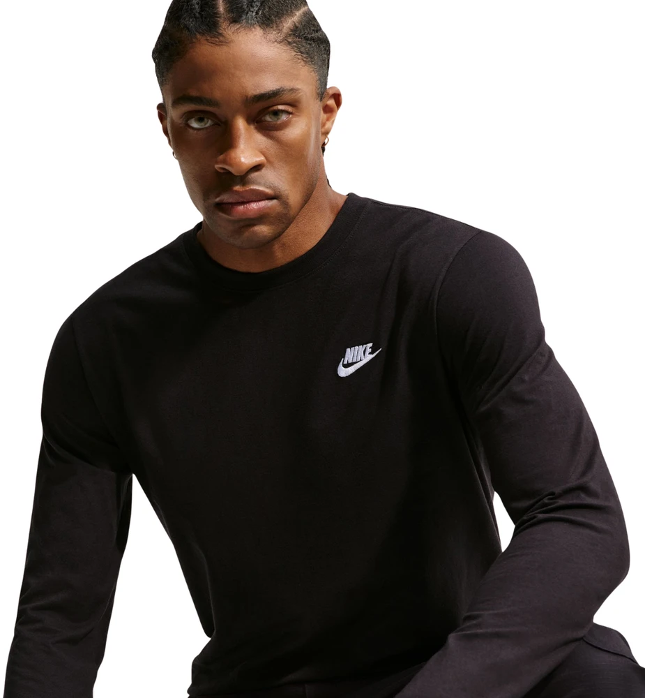 Vyriški marškinėliai Nike Club Tee LS juoda AR5193 010 (S)