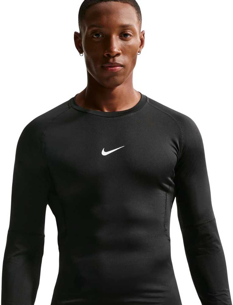 Vyriški Nike Dri-FIT Pro ilgomis rankovėmis marškinėliai, juodi