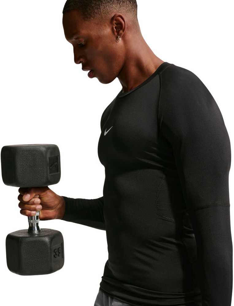 Vyriški Nike Dri-FIT Pro ilgomis rankovėmis marškinėliai, juodi