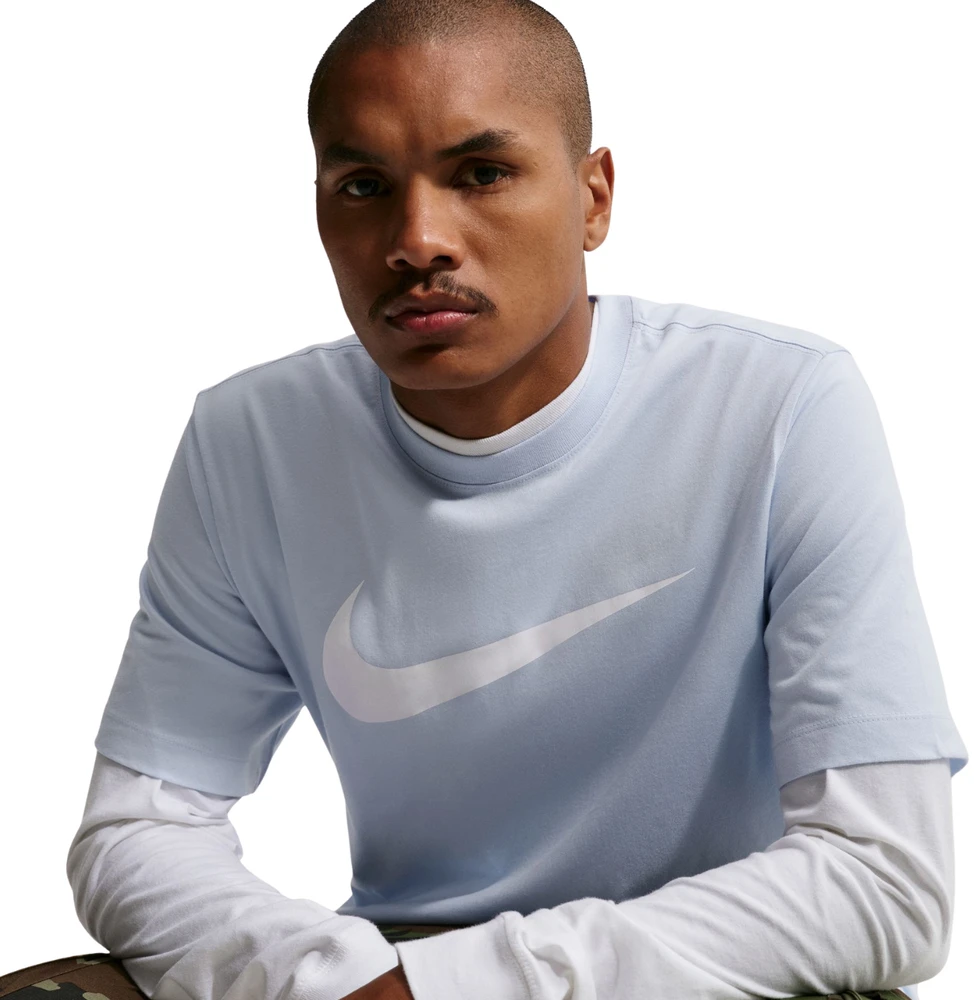 Vyriški marškinėliai Nike Nsw Tee Icon Swoosh melsva DC5094 408 (S)