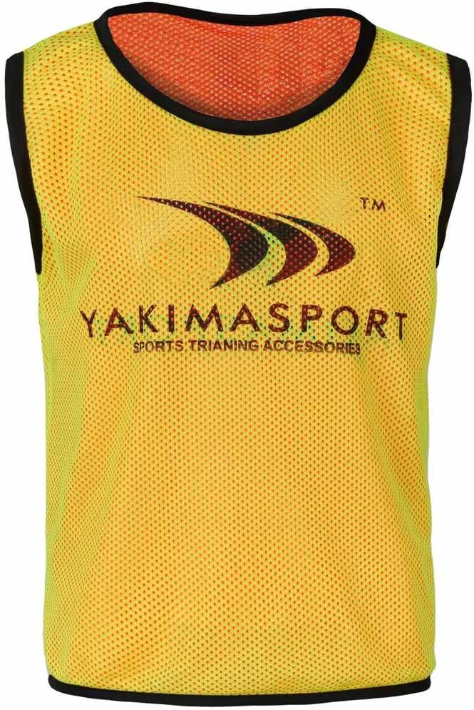Geltona dvipusė vaikiška futbolo liemenė