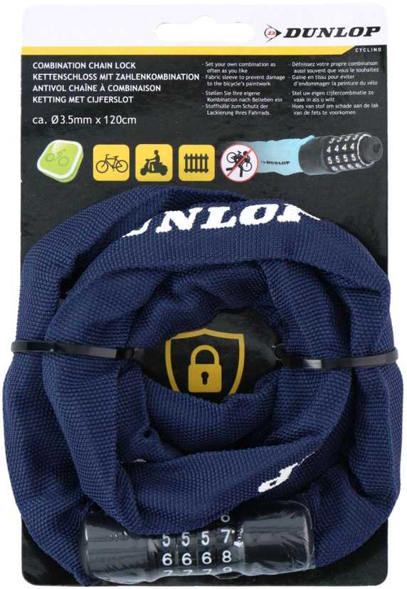 Dviračio grandinė su kodu 120 cm Dunlop