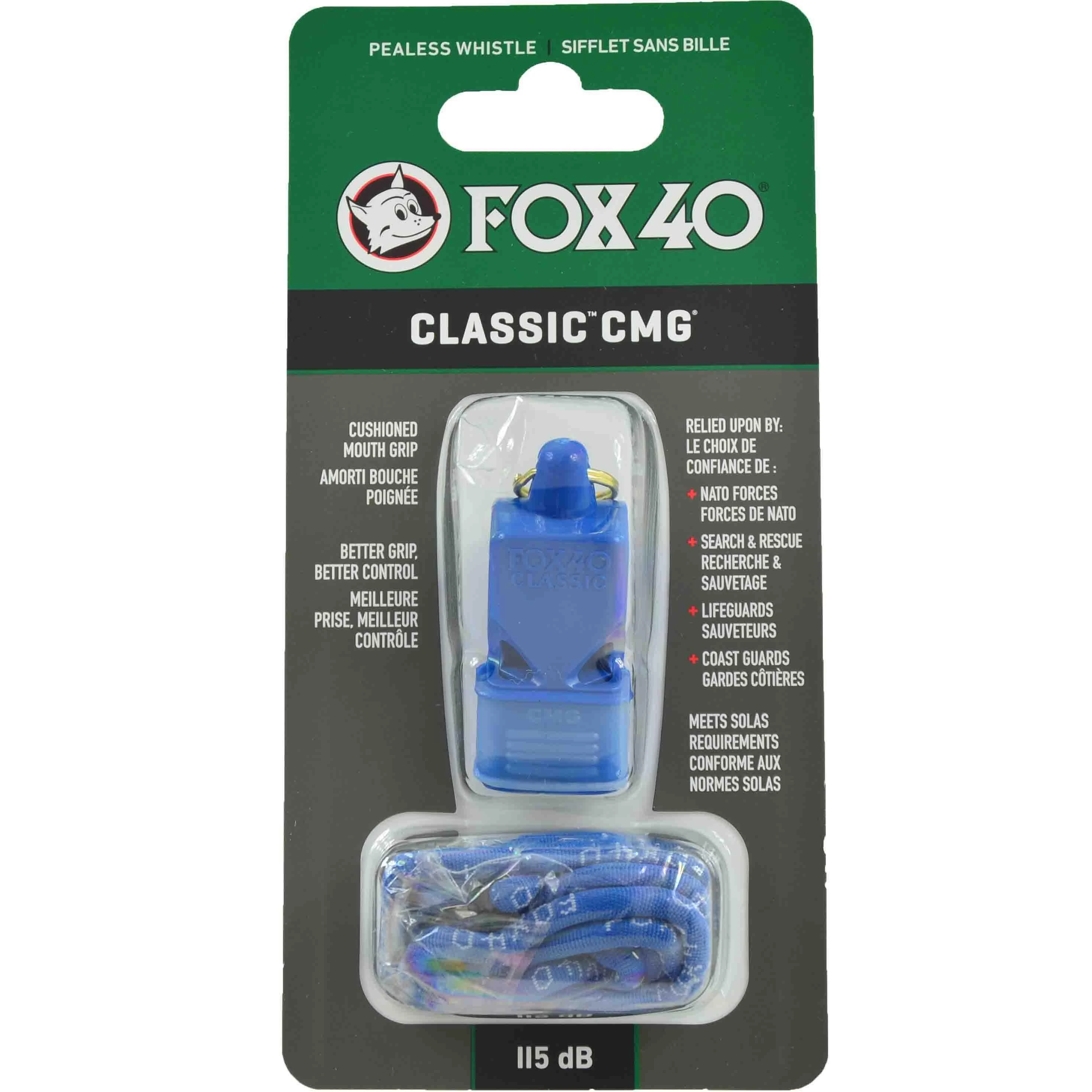 Švilpukas Fox 40 CMG Safety Classic mėlyna + virvutė 9603-0508