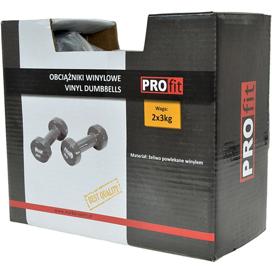 Viniliniai Hanteliai Profit 2x3kg DK 4102, Pilki