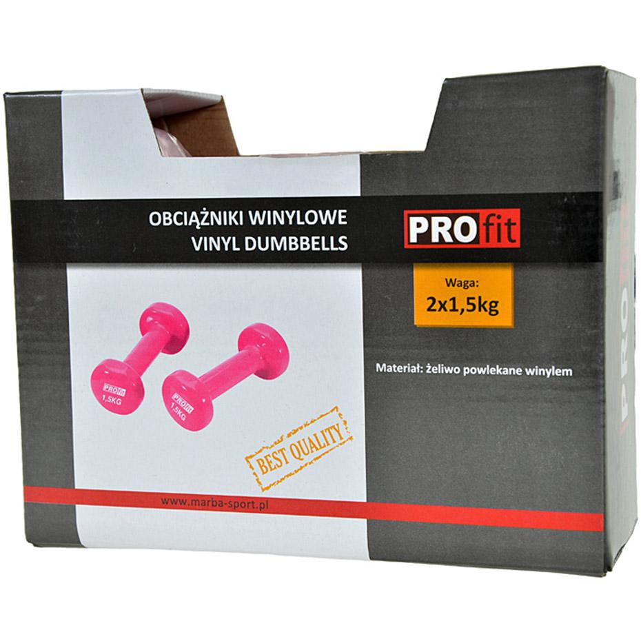 Viniliniai hanteliai Profit rožinė 2x1,5kg DK 4102