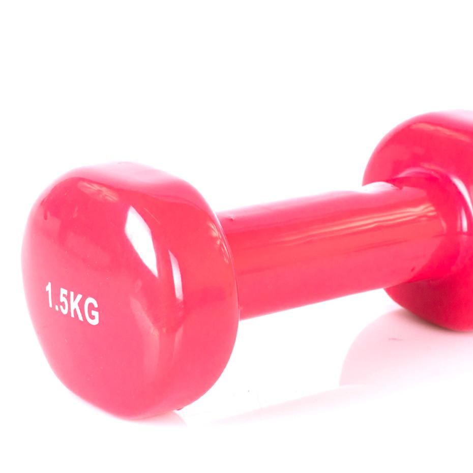 Viniliniai hanteliai Profit rožinė 2x1,5kg DK 4102