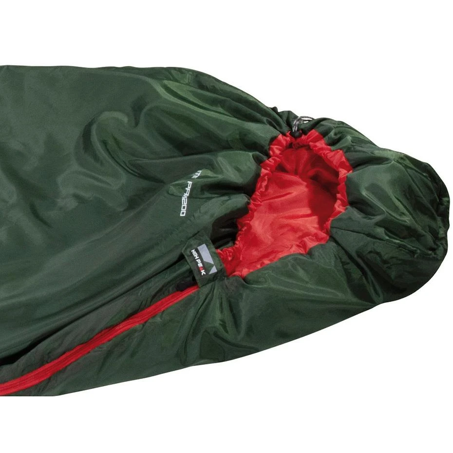 High Peak Lite Pak 1200 miegmaišis 225x80x50 cm žaliai raudona 23263