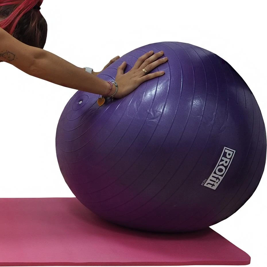 Kamuolys gimnastyczna Profit 75 cm violetinė su pompką DK 2102