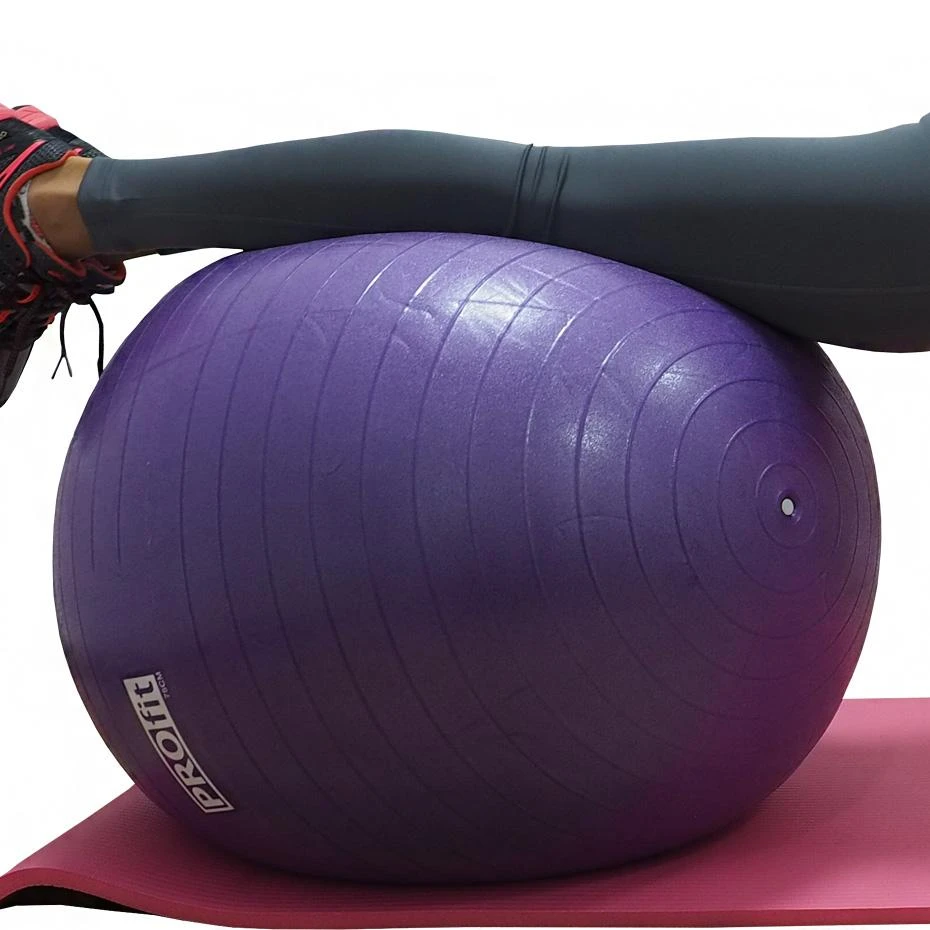 Kamuolys gimnastyczna Profit 75 cm violetinė su pompką DK 2102