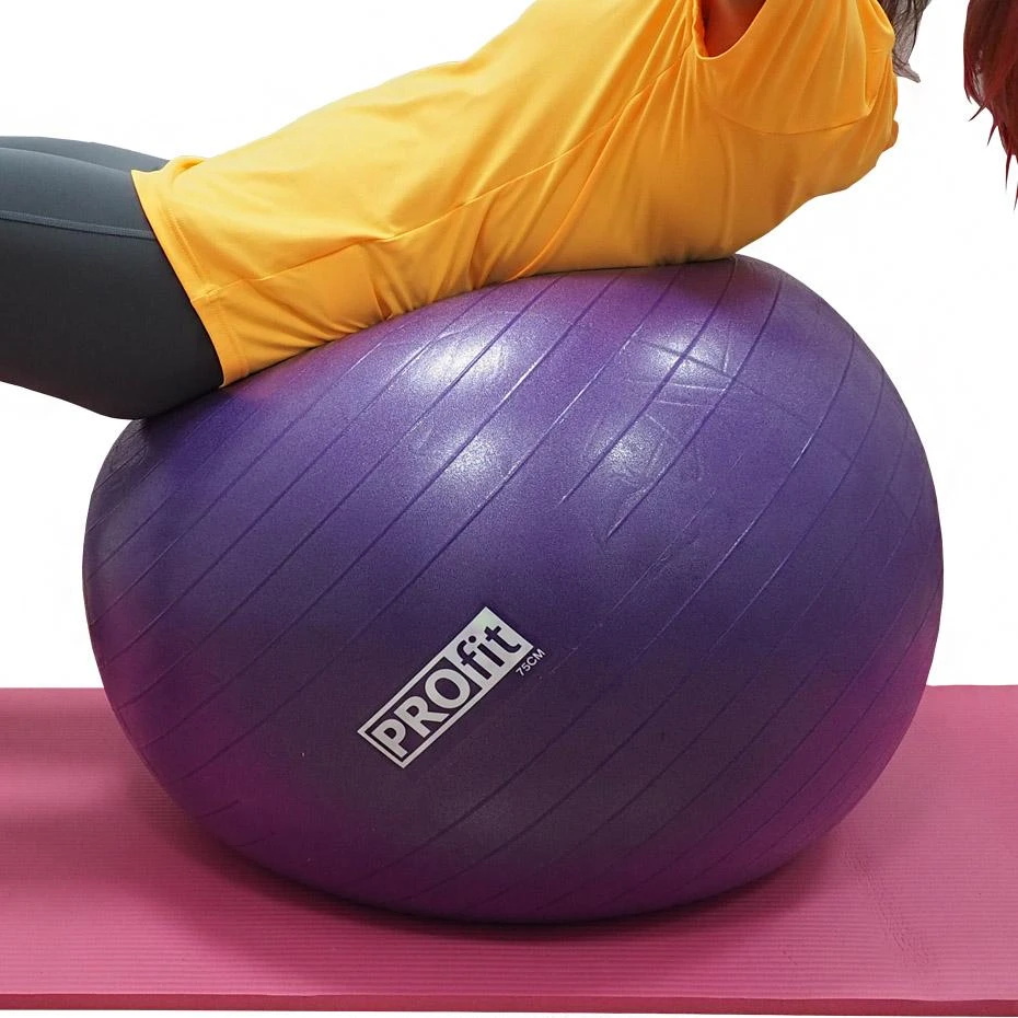 Kamuolys gimnastyczna Profit 75 cm violetinė su pompką DK 2102
