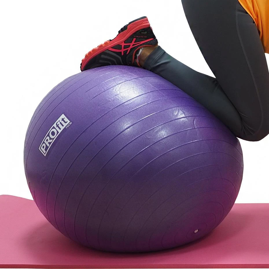 Kamuolys gimnastyczna Profit 75 cm violetinė su pompką DK 2102