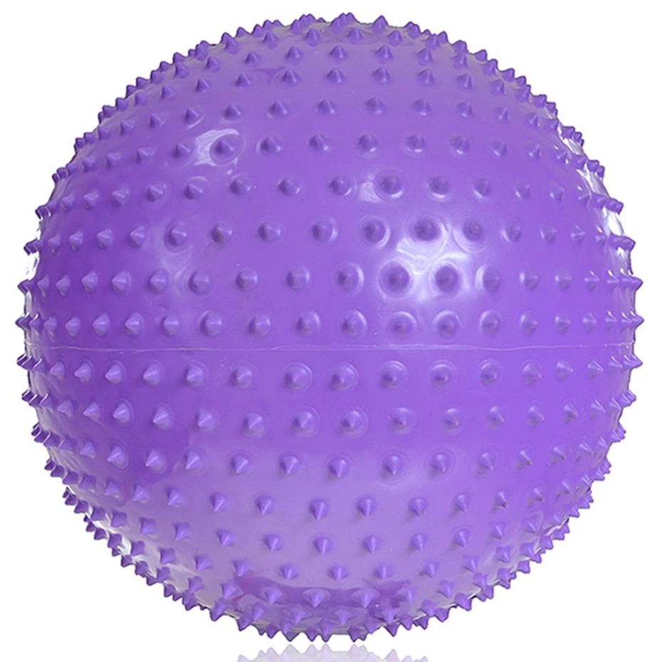 Violetinis dygliuotas masažinis gimnastikos kamuolys 55 cm