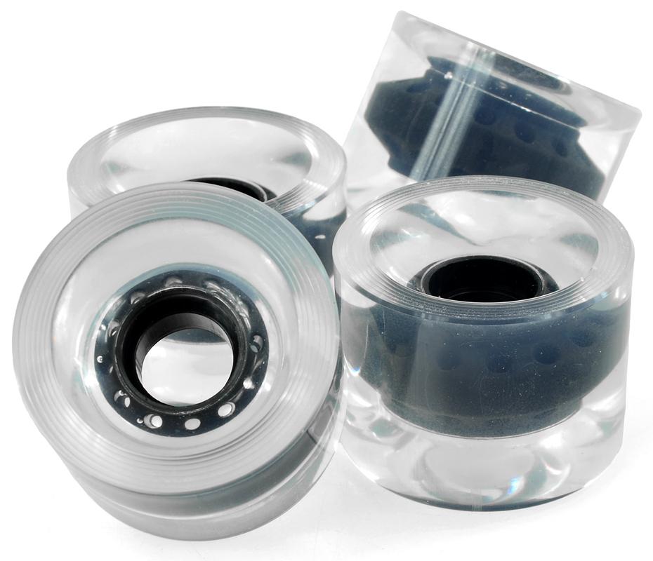 Plastikiniai SMJ ratukai riedlentėms 59x46mm /4vnt./ juodi/ skaidrūs