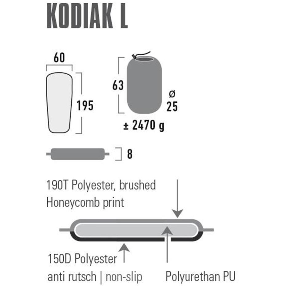 Savaime prisipučiančios čiužinys High Peak Kodiak L 195x60x8 41130