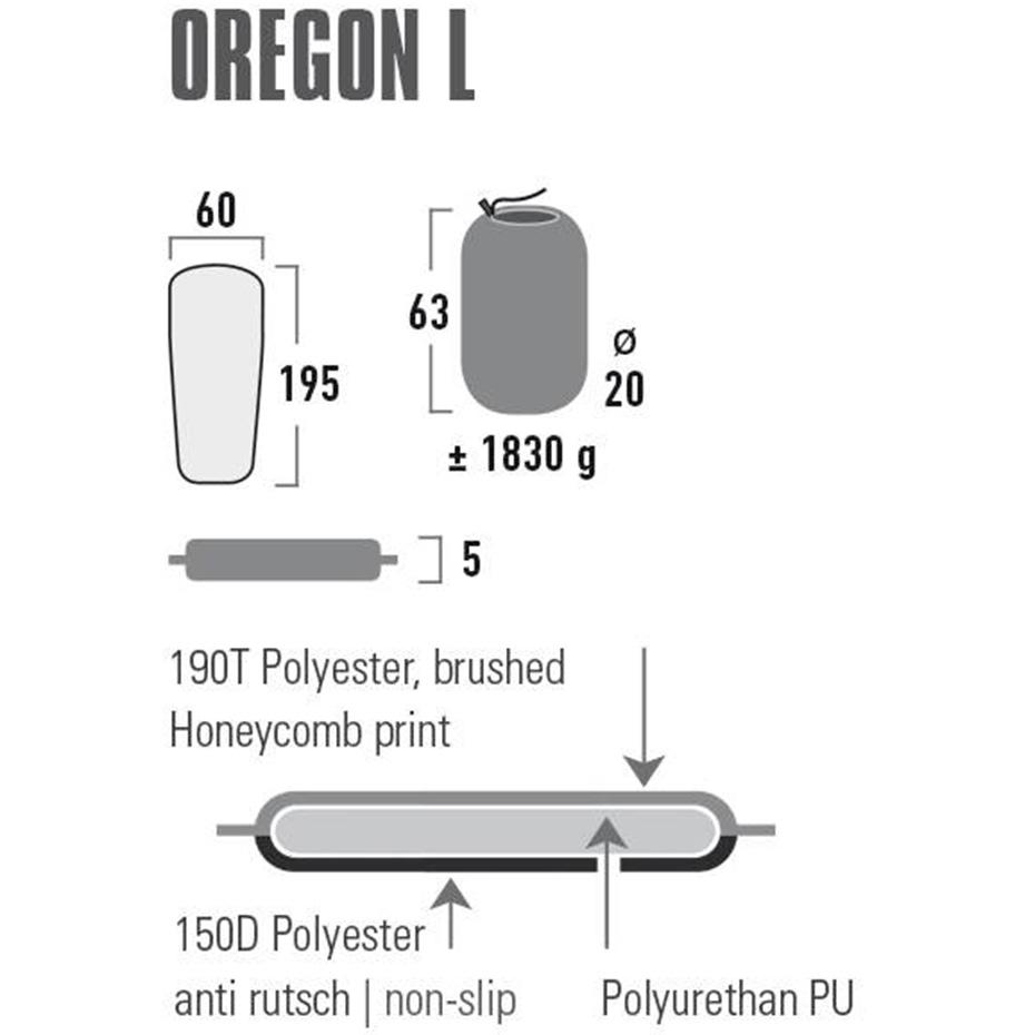 Savaime pripučiamas kilimėlis High Peak Oregon L 195x60x5 (41125)