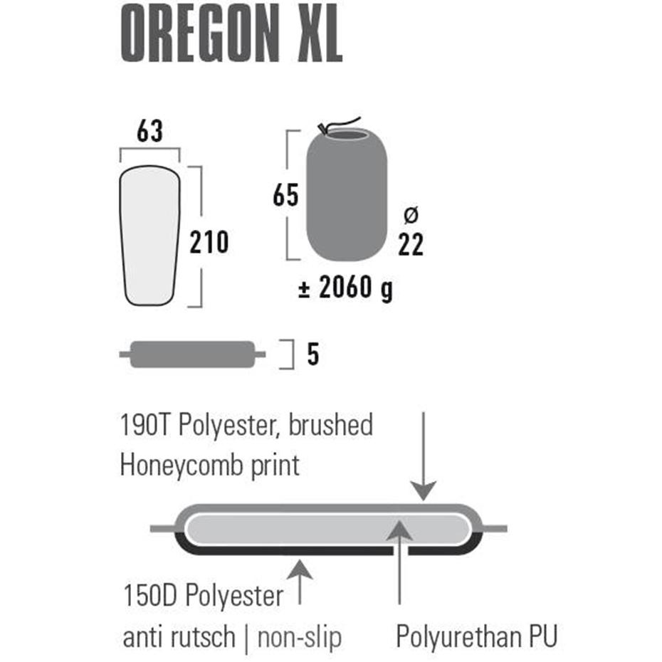 High Peak savaime pripučiamas kilimėlis Oregon XL, 210x63x5 (41126)