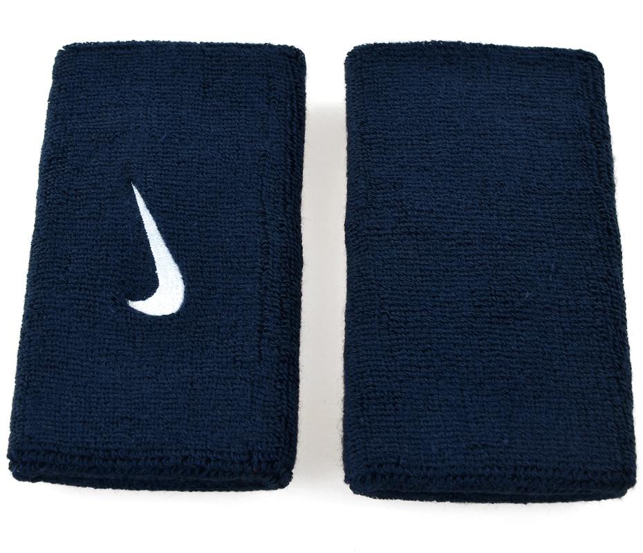 Riešinės sportui plačios Nike Swoosh Doublewide tamsiai mėlynos 2vnt. NN05416