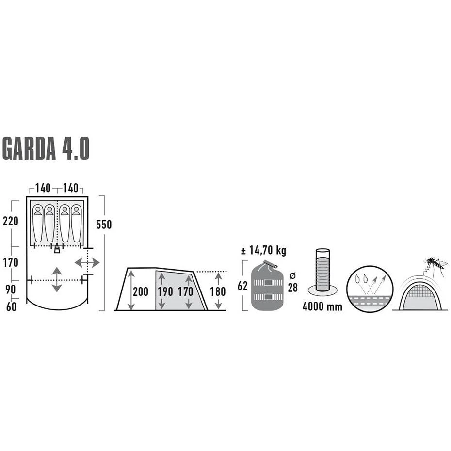 High Peak Garda 4.0 palapinė, pilkai žalia (11821)
