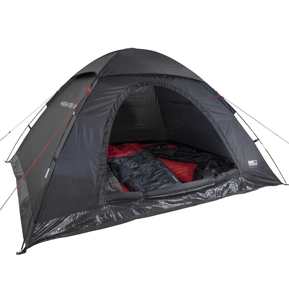 Keturių asmenų juoda palapinė High Peak Monodome XL