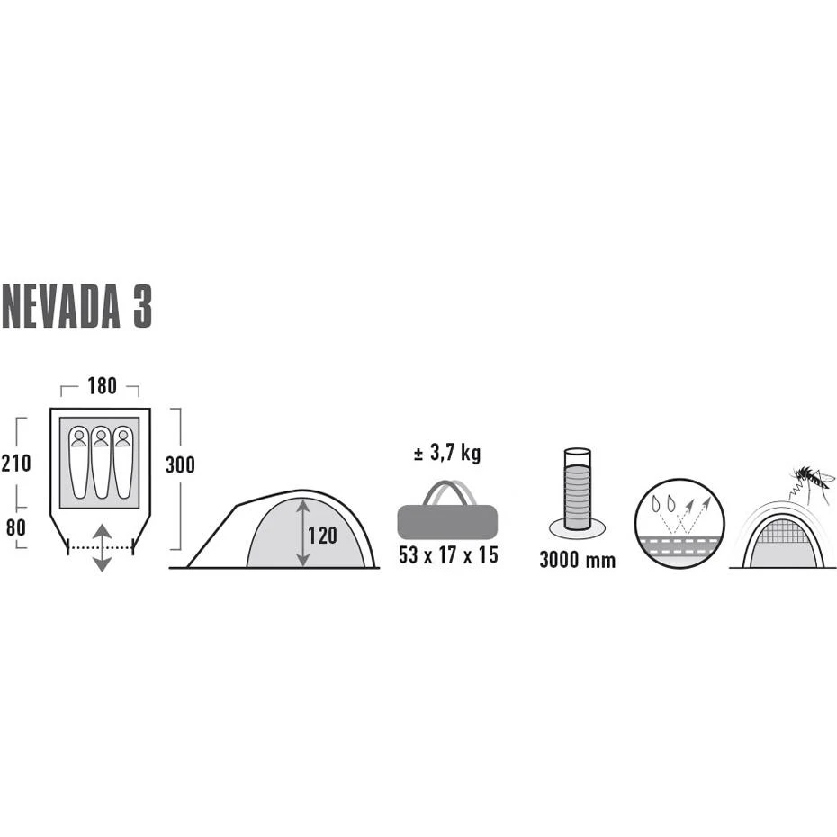 Palapinė High Peak Nevada 3.0, balta