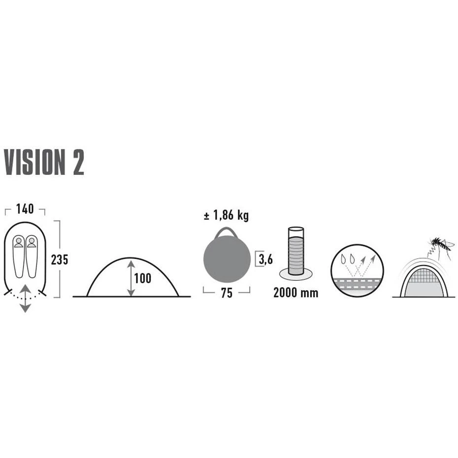 Palapinė High Peak Vision 2, 10280, juoda