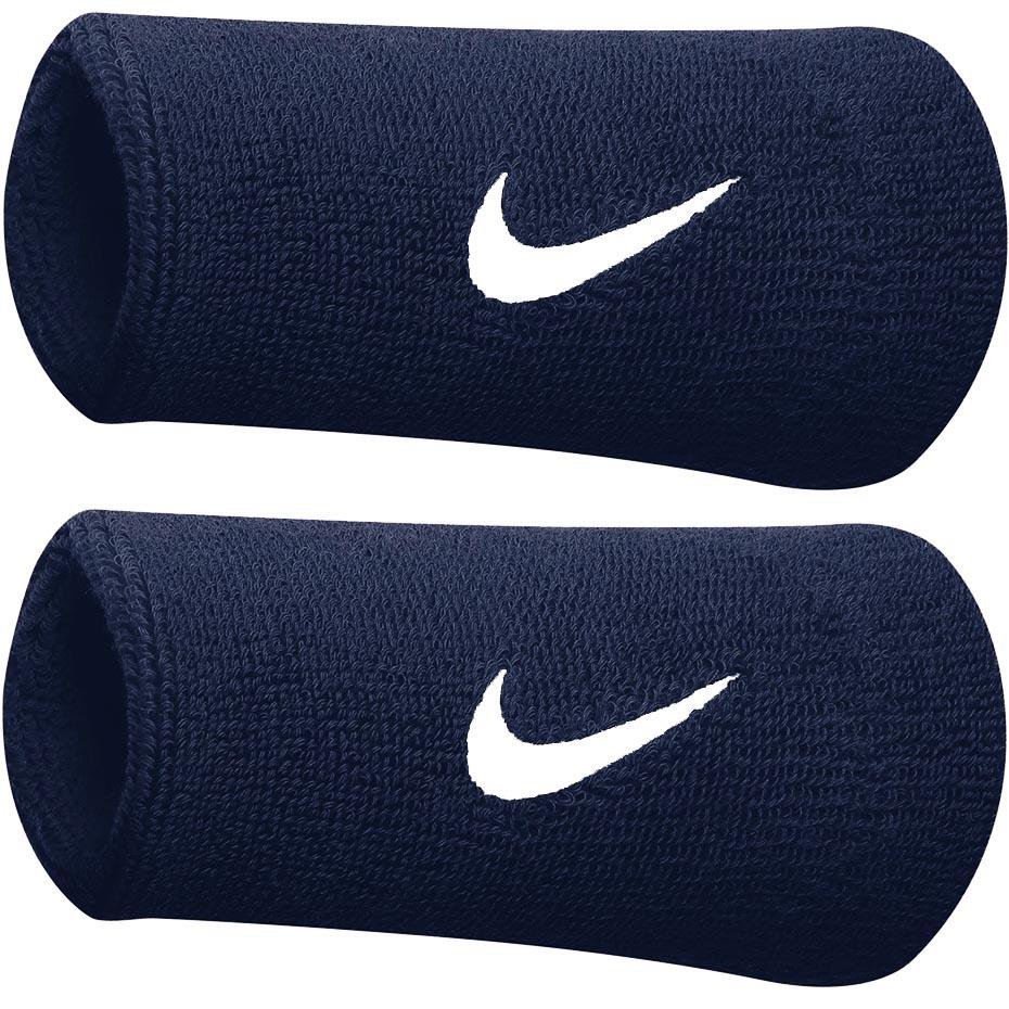 Riešinės sportui plačios Nike Swoosh Doublewide tamsiai mėlynos 2vnt. NN05416