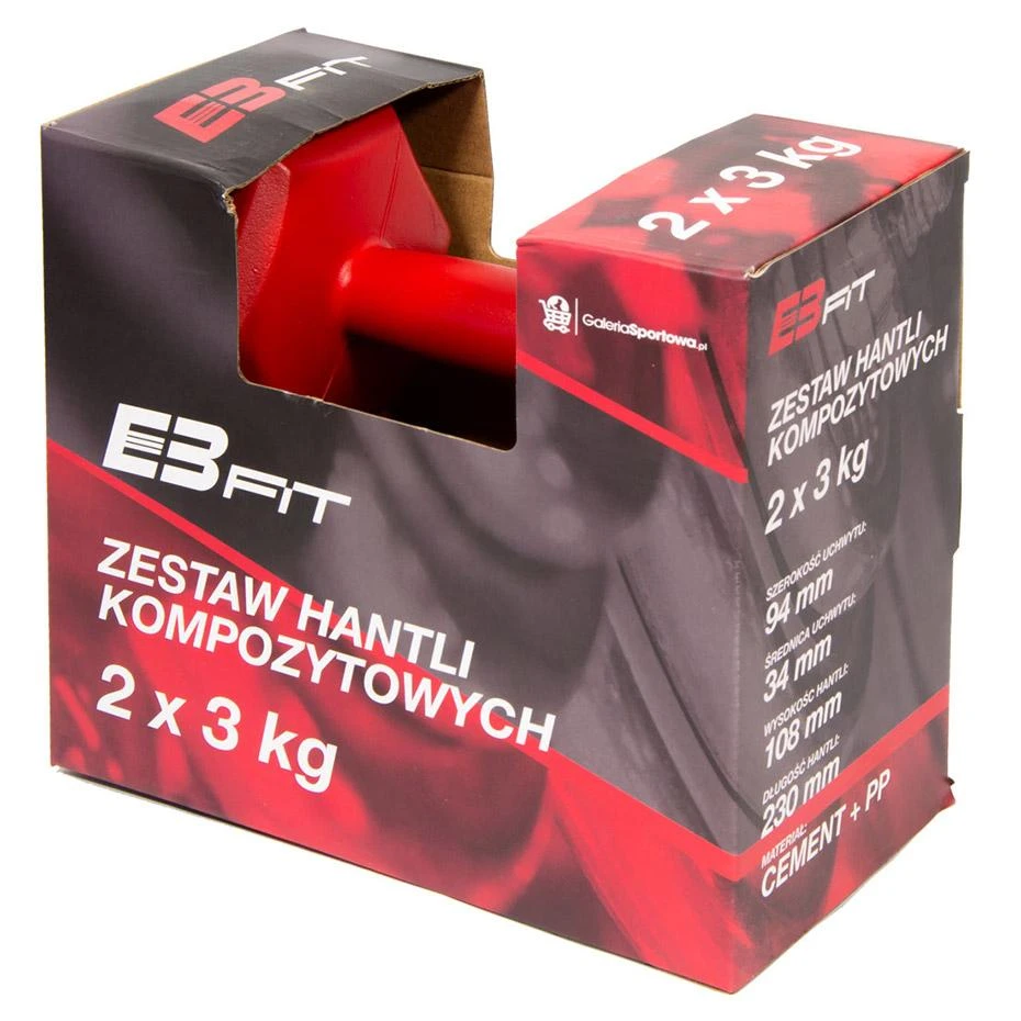 Enero Hantelių rinkinys EB Fit, 2x3kg, raudonas